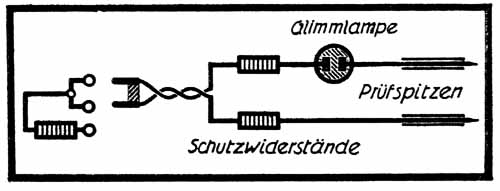 Schaltung der Prüflampe