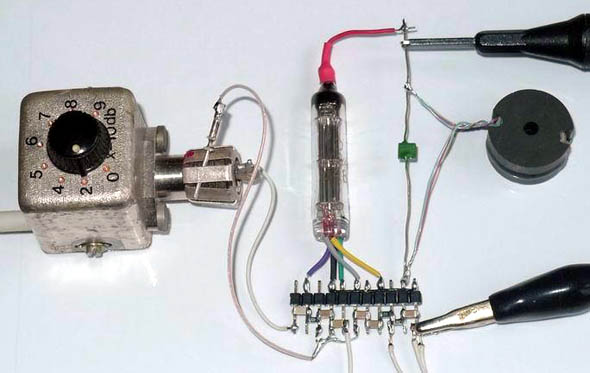  Photo 1 Resonant amplifier stage connected to signal generator and oscilloscope