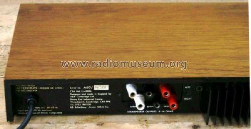 A&R Integrated Amplifier A60; A&R Cambridge Ltd. (ID = 1959472) Ampl/Mixer