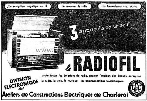 Radiofil 201; ACEC, Ateliers de (ID = 1144110) Radio