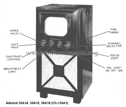 30A16 Ch= 30A1; Admiral brand (ID = 1505156) Television