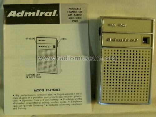 PR 277 Ch= 6T5; Admiral brand (ID = 1242320) Radio