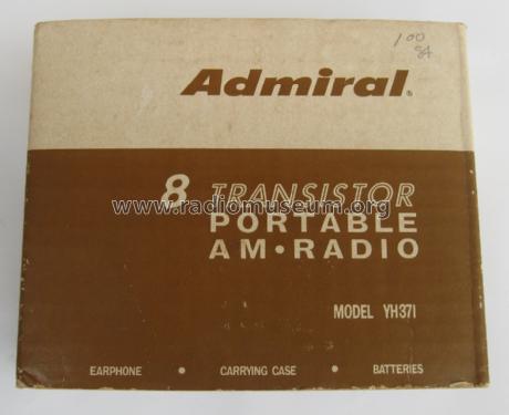 YH371GP Eight Transistor Ch= 8C4; Admiral brand (ID = 1680134) Radio