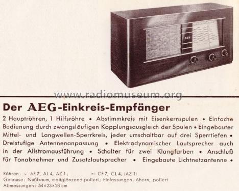 17W ; AEG Radios Allg. (ID = 1347943) Radio