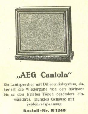 Cantola ; AEG Radios Allg. (ID = 589104) Parleur