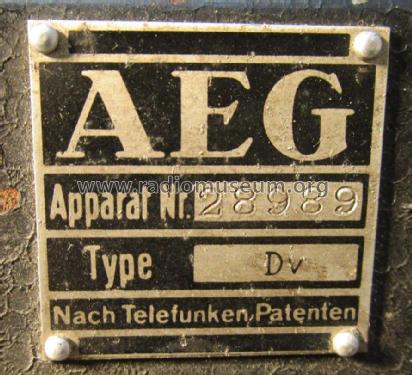 NF-Verstärker Dv; AEG Radios Allg. (ID = 2230554) Ampl/Mixer