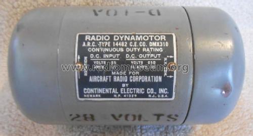 Dynamotor D-10A ARC Type 14482; Aircraft Radio (ID = 1630202) Power-S