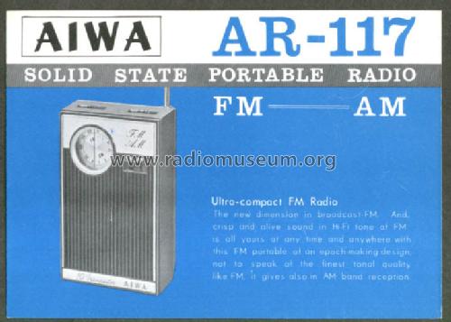 10 Transistor FM-AM Solid State Portable Radio AR-117; Aiwa Co. Ltd.; Tokyo (ID = 1631308) Radio