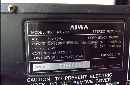 AX-7550EE; Aiwa Co. Ltd.; Tokyo (ID = 1435515) Radio