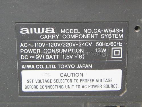 Carry Component System CA-W54SH; Aiwa Co. Ltd.; Tokyo (ID = 1590085) Radio