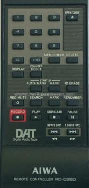 DAT Deck Remote Controller RC-D260; Aiwa Co. Ltd.; Tokyo (ID = 1837822) Misc