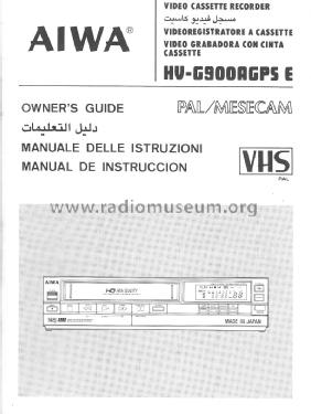 Video Cassette Recorder HV-G900AGPS E; Aiwa Co. Ltd.; Tokyo (ID = 1630200) R-Player
