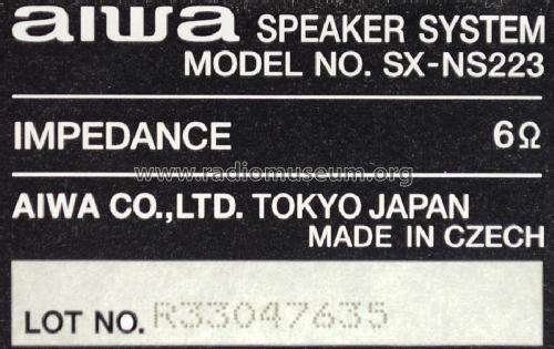 Speaker System SX-NS223; Aiwa Co. Ltd.; Tokyo (ID = 1767602) Speaker-P