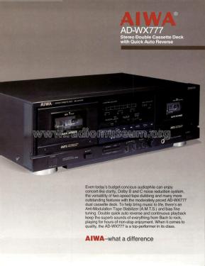Stereo Cassette Deck AD-WX777; Aiwa Co. Ltd.; Tokyo (ID = 2031209) R-Player