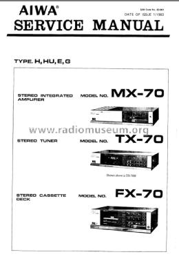 Stereo Integrated Amplifier MX-70; Aiwa Co. Ltd.; Tokyo (ID = 1780301) Ampl/Mixer