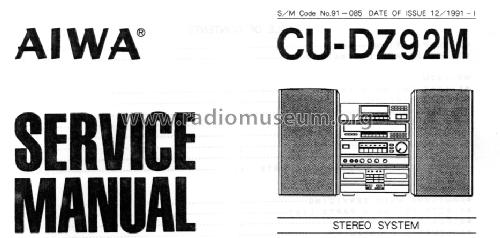 Stereo System CU-DZ92M; Aiwa Co. Ltd.; Tokyo (ID = 1677279) Radio