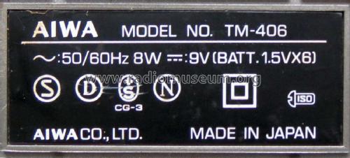 TM-406EE; Aiwa Co. Ltd.; Tokyo (ID = 2046488) Sonido-V