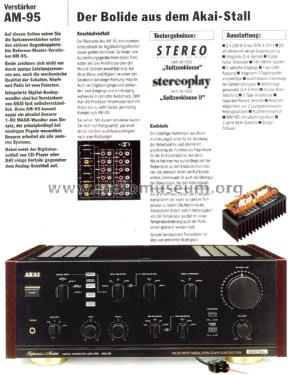 Digital Integrated Amplifier AM-95; Akai Electric Co., (ID = 2472473) Ampl/Mixer