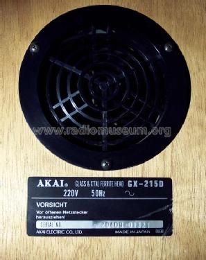 Stereo Tape Deck GX-215D; Akai Electric Co., (ID = 398450) R-Player