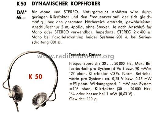 Dynamischer Kopfhörer K50; AKG Acoustics GmbH; (ID = 2792212) Speaker-P