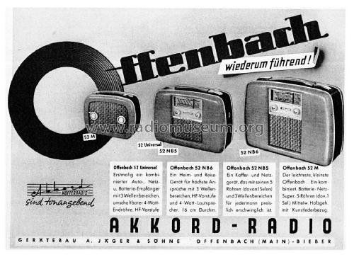 Offenbach Universal 52NB5; Akkord-Radio + (ID = 2720166) Radio