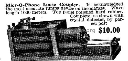 Micr-O-Phone Loose Coupler ; Aldine Radio & (ID = 983185) Radio