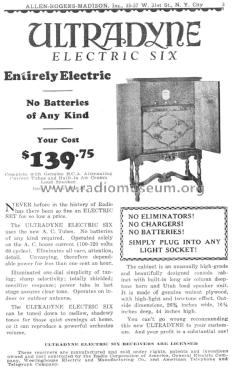 Ultradyne Electric Six ; Allen-Rogers-Madison (ID = 2634502) Radio