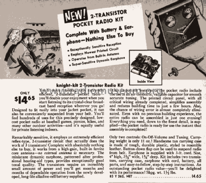 Knight 2 Transistor Radio Kit 83Y262; Allied Radio Corp. (ID = 1869496) Kit