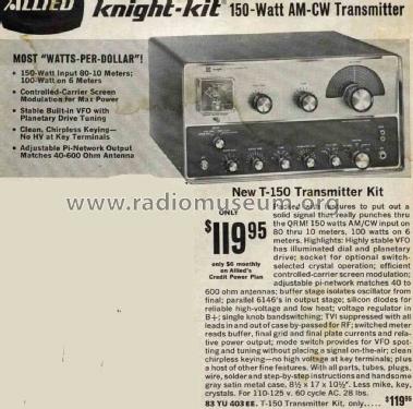 Knight T-150; Allied Radio Corp. (ID = 2057564) Amateur-T