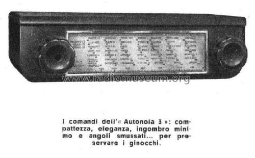 Autonola III ; Allocchio Bacchini (ID = 1225003) Car Radio