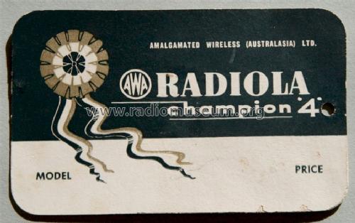 Radiola Champion 4 429MA; Amalgamated Wireless (ID = 1236007) Radio