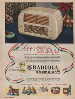 Radiola Champion 5 528MA; Amalgamated Wireless (ID = 1430501) Radio