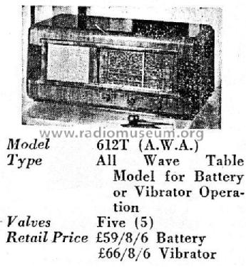 Radiola 612T; Amalgamated Wireless (ID = 2265588) Radio