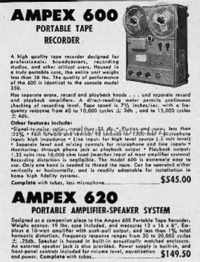 Portable Amplifier-Speaker 620; Ampex; San Carlos, (ID = 1802684) Ampl/Mixer