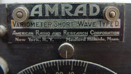 Variometer Short Wave Type D; Amrad Corporation; (ID = 1201641) Radio part