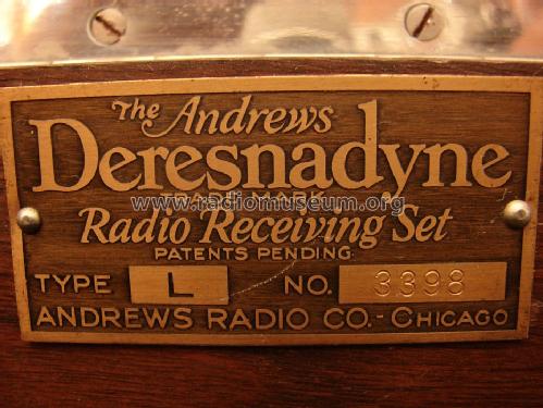 DeLuxe Deresnadyne Type L; Andrews Radio Co. (ID = 1149829) Radio