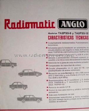 Radiomatic TA2-P33-6; Anglo Española de (ID = 1476303) Car Radio