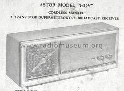 Transistor HQV; Astor brand, Radio (ID = 1461264) Radio