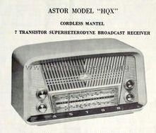 Transistor Cordless HQX; Astor brand, Radio (ID = 1429535) Radio