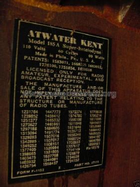 185A ; Atwater Kent Mfg. Co (ID = 136074) Radio