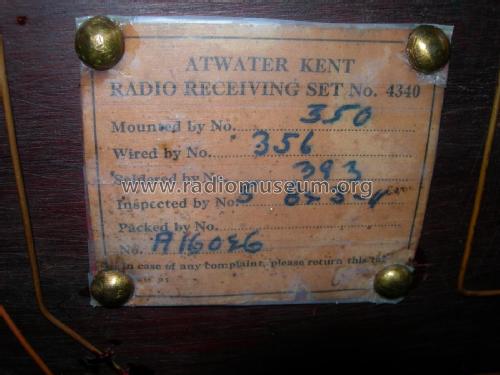 4340 Model 10 ; Atwater Kent Mfg. Co (ID = 2431061) Radio