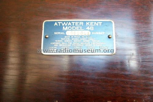 48 ; Atwater Kent Mfg. Co (ID = 742669) Radio