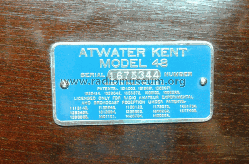 48 ; Atwater Kent Mfg. Co (ID = 1831018) Radio