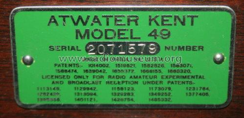 49 9860; Atwater Kent Mfg. Co (ID = 841859) Radio
