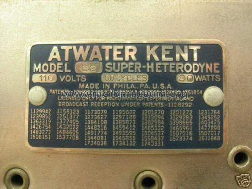 82 ; Atwater Kent Mfg. Co (ID = 370279) Radio