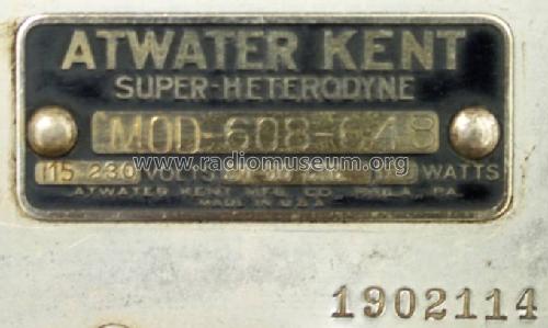 E608; Atwater Kent Mfg. Co (ID = 134512) Radio