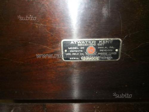 Early Model 20 Model 5A; Atwater Kent Mfg. Co (ID = 2309535) Radio