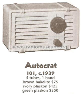101-I ; Autocrat Radio Co.; (ID = 1745754) Radio