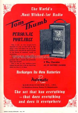 A.T.T.P. 'Tom Thumb' ; Automatic Radio Mfg. (ID = 1194807) Radio