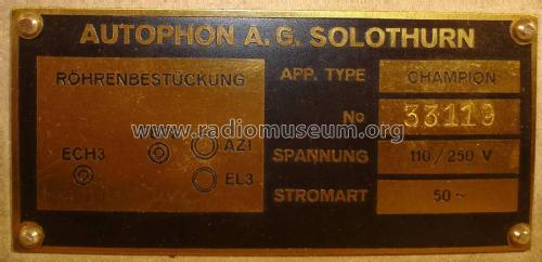 Champion ; Autophon AG inkl. (ID = 2101760) Radio